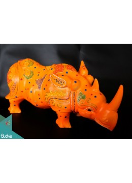 wholesale bali Artificial Resin Rhino Hand Painted Home Decor - Marta, Home Decoration