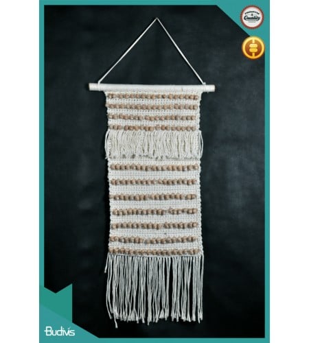 Bali Wall Hanging Macrame With Cowrie Shell Natural Rope