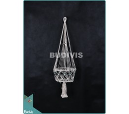 Image of Bali Basket Planter Shorter Hippie Rope With Wooden Bead Hanging Macrame Home Decoration Source: CV.Budivis in Bali, Indonesia