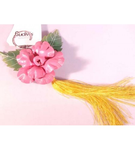 Tassel Keychain Leather Flower