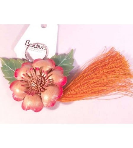 Tassel Keychain Leather Flower