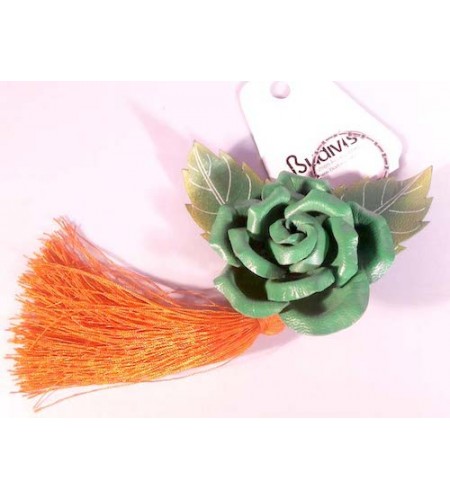 Tassel Keychain Leather Flower