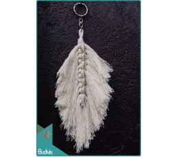Image of Boho Macrame Feather With Cowrie Shell Keychain Keychain Source: CV.Budivis in Bali, Indonesia