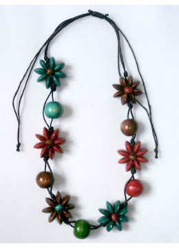 Image of Wood Flower Necklace Necklaces Source: CV.Budivis in Bali, Indonesia