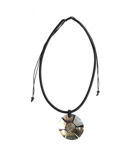 Bali Shell Resin Pendant With Cord Sliding Necklace Wholesale