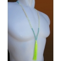 Beaded Tassel Necklace Crystal