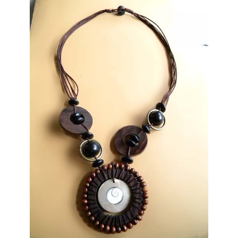 Natural Wood Beads Necklace
