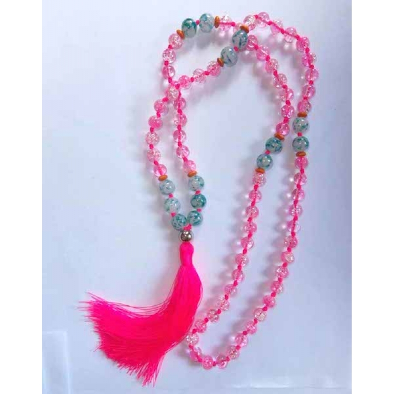 Beaded Long Tassel Necklace