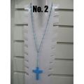 Beaded Necklace Resin Cross