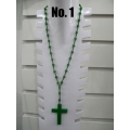 Beaded Necklace Resin Cross