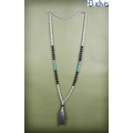 Beaded Tassel Necklace Crystal