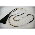 Beaded Tassel Necklace Crystal