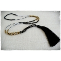 Beaded Tassel Necklace Crystal