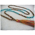 Beaded Tassel Necklace Stone