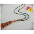 Beaded Tassel Necklace Stone