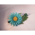 Hair Clip Leather Flower