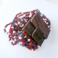 Beaded Bracelet Wood Buckle