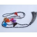 Multi Beaded Tassel Necklace