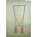 Beaded Tassel Necklace Crystal