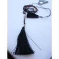 Beaded Tassel Necklace Crystal