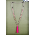 Long Tassel Necklace Crystal