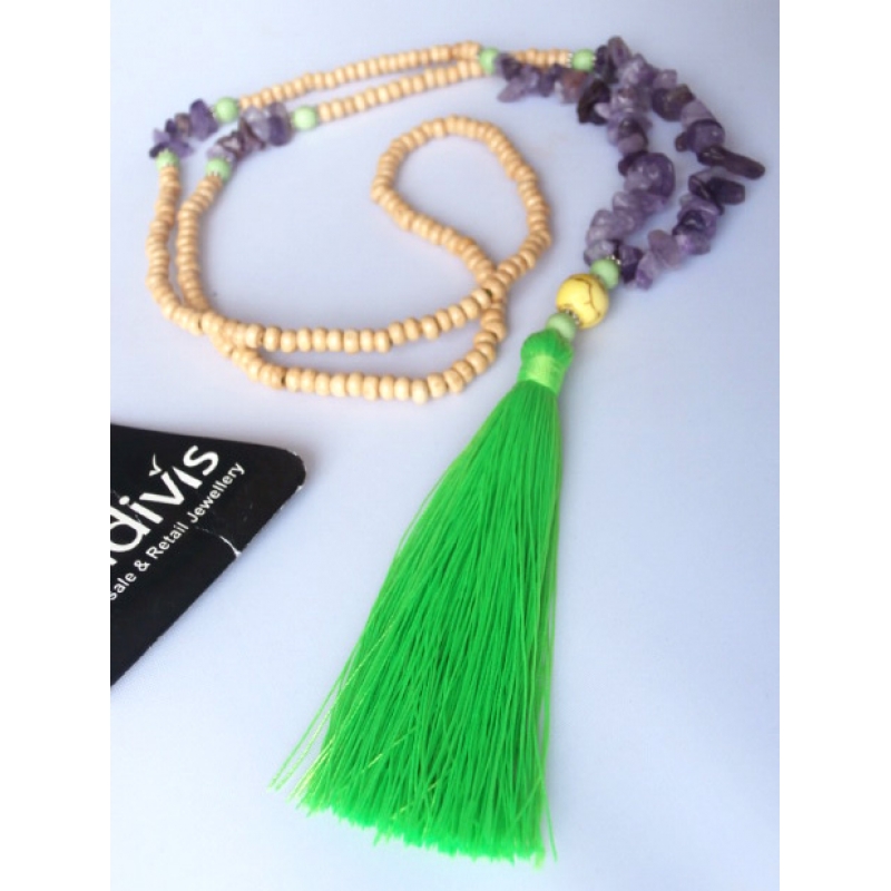 Beaded Tassel Necklace Layered