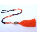 Long Crystal Tassel Necklace Buddha