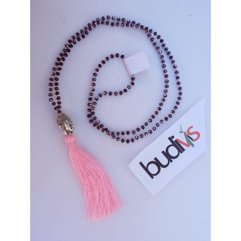 Long Crystal Tassel Necklace Buddha