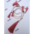 Long Beaded Gems Tassel Necklace