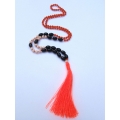 Long Beaded Crystal Tassel Necklace