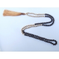 Long Wooden Bead Tassel Necklaces