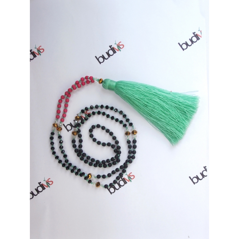 Long Crystal Gems Tassel Necklaces