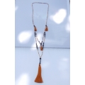 Long Beaded Layered Tassel Necklaces