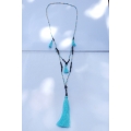 Long Beaded Layered Tassel Necklaces