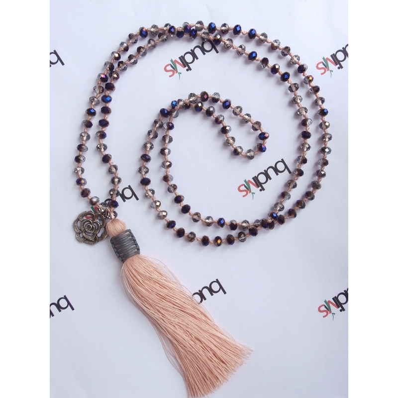 Long Crystal Tassel Necklace