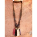 Long Crystal Chain Tassel Necklace