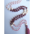 Long Tassel Necklaces Big Crystal Pearls