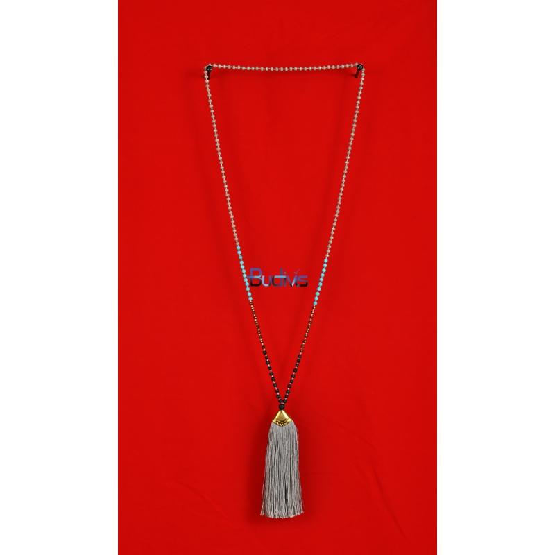 Long Beaded Crystal Tassel Necklaces Pendant