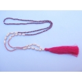 Long Crystal Tassel Necklaces Pearl