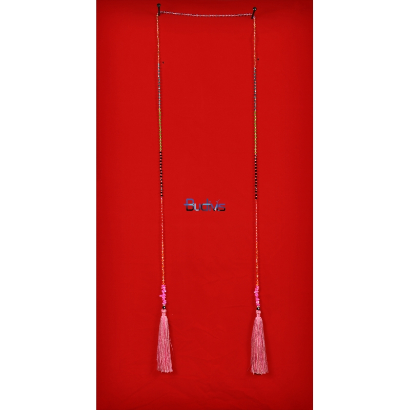 Long Beaded Crystal Lariat Tassel Necklaces