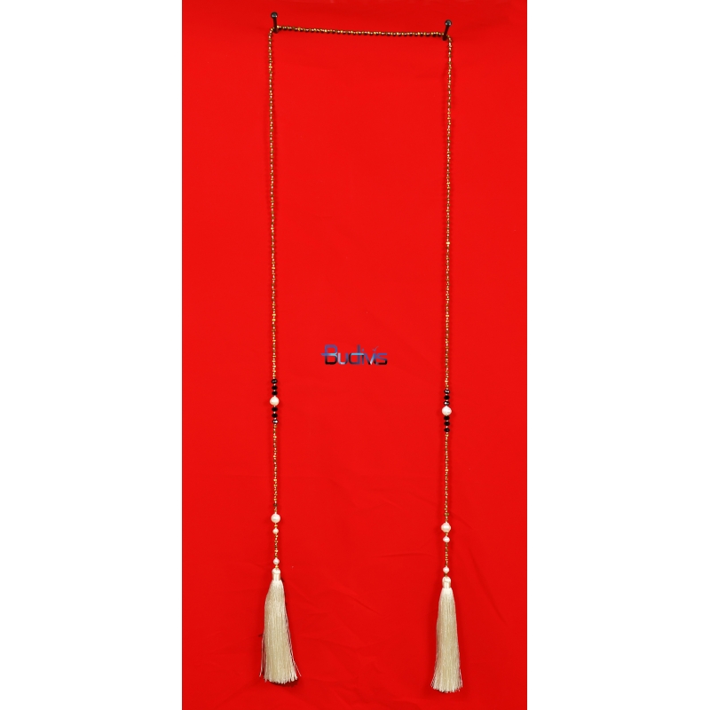 Long Beaded Crystal Lariat Tassel Necklaces