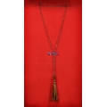 Long Beaded Crystal Lariat Tassel Necklaces