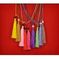 Long Beaded Tassel Necklaces with Black Pearl