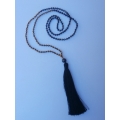 Long Beaded Tassel Necklaces with Black Pearl