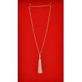 Long Beaded Tassel Necklaces with White Pearl