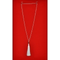 Long Beaded Tassel Necklaces with Black Pearl