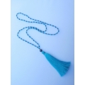 Long Beaded Tassel Necklaces with Black Pearl