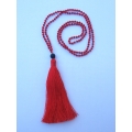 Long Beaded Tassel Necklaces with Lava