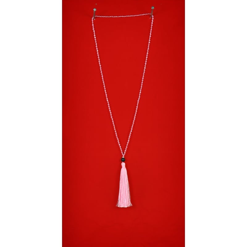 Long Beaded Tassel Necklaces with Lava