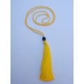Long Beaded Multi Tassel Necklaces with Lava